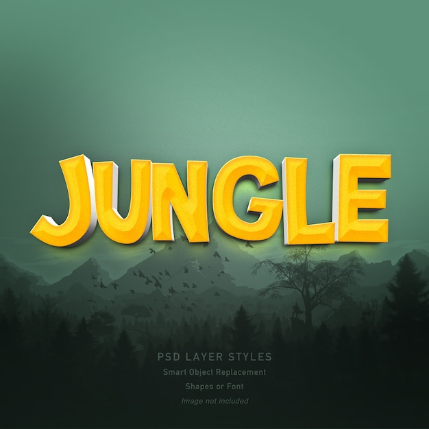 Effet de style de texte Jungle 3D pour la police