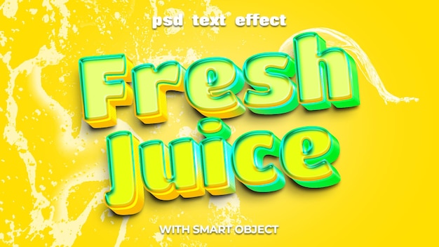 Effet de style de texte de jus de fruits frais