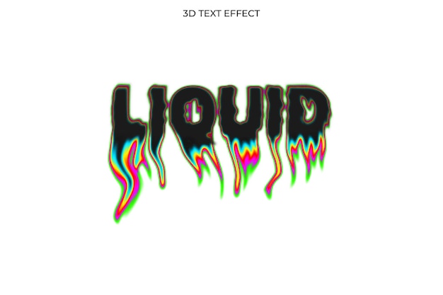 PSD effet de style de texte liquide