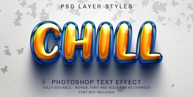 Effet de style de texte modifiable 3d chill