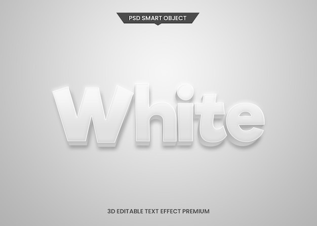 effet de style de texte modifiable en 3d minimaliste blanc
