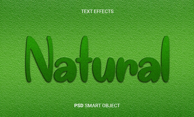 PSD effet de style de texte modifiable 3d vert naturel