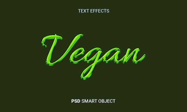 PSD effet de style de texte modifiable 3d vert végétalien