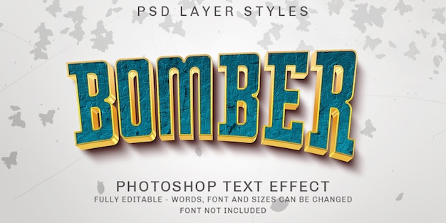 Effet de style de texte modifiable de bombardier 3d