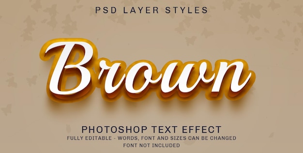 Effet de style de texte modifiable brun doré 3d
