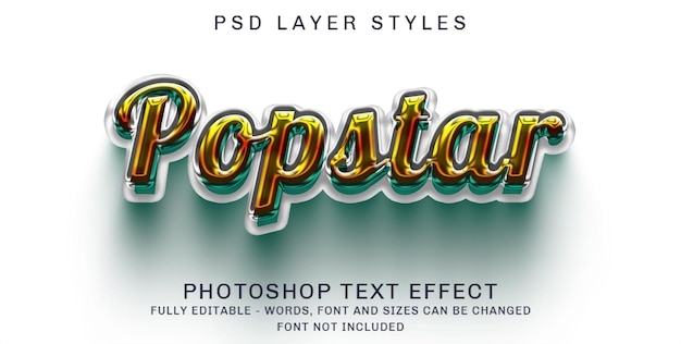 Effet de style de texte modifiable popstar 3d