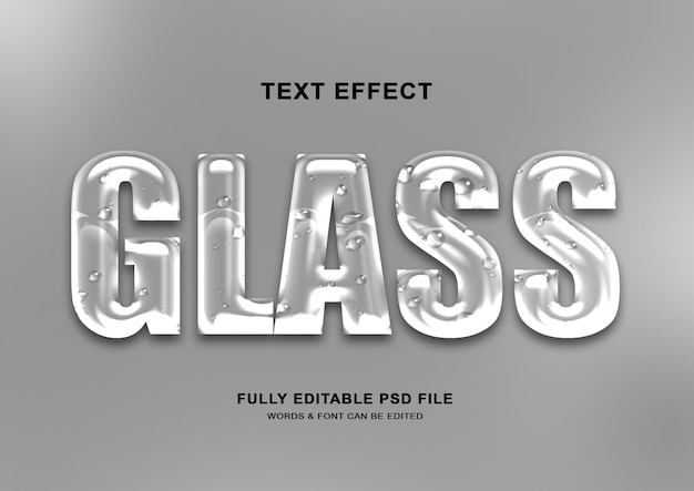 Effet De Style De Texte Modifiable En Verre