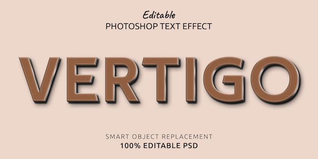 PSD effet de style de texte modifiable vertigo