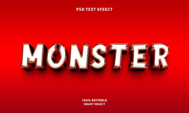 PSD effet de style de texte de monstre psd gratuit