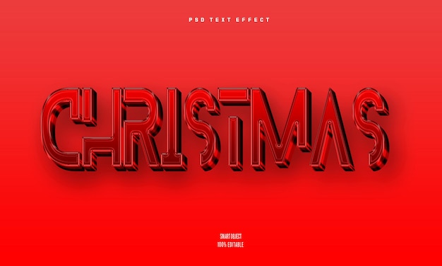 Effet de style de texte de Noël PSD gratuit