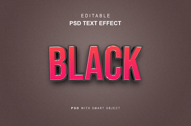 effet de style de texte noir 3d