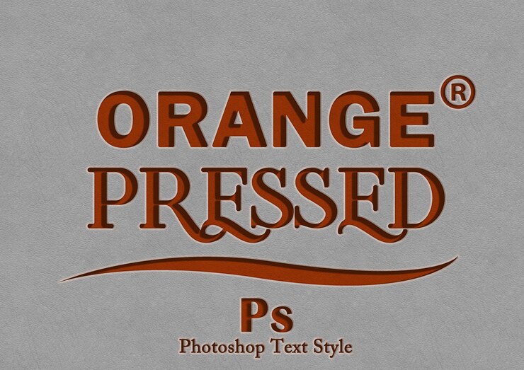 PSD effet de style de texte orange