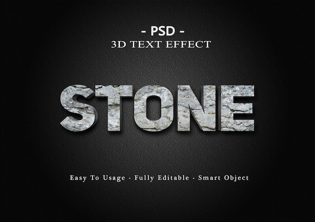 PSD effet de style de texte en pierre 3d