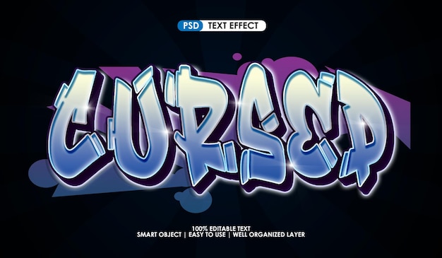 Effet De Style De Texte Premium Graffiti Maudit