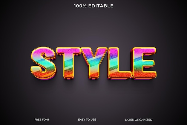 Effet de style de texte PSD 3D chic