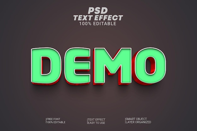 PSD effet de style de texte psd demo 3d