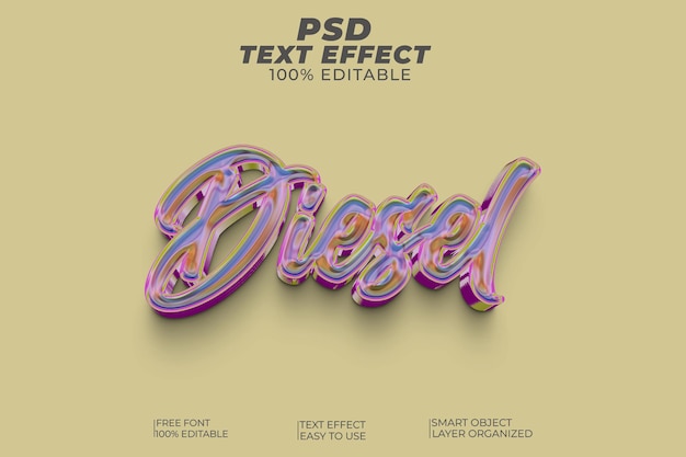 PSD effet de style de texte psd diesel 3d