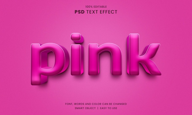 Effet De Style De Texte Rose Modifiable En 3d