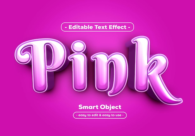 PSD effet de style de texte rose