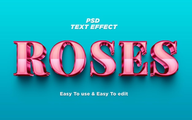 PSD effet de style de texte roses