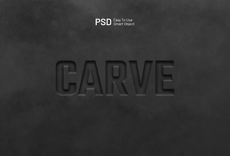 PSD effet de style de texte sculpté