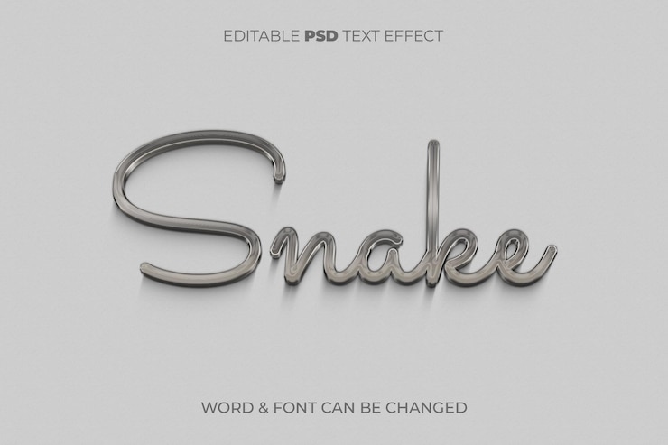 PSD effet de style de texte serpent 3d