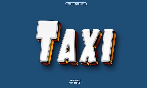 PSD effet de style de texte de taxi psd gratuit