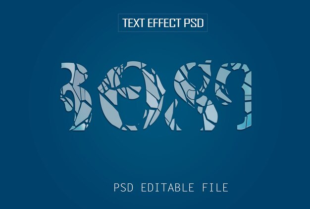 Effet de style de texte de texte zéro Effet PSD EPS