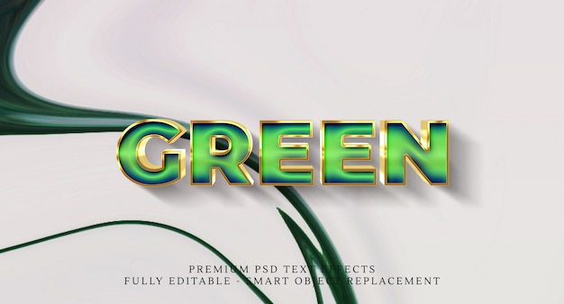 Effet De Style De Texte Vert Psd, Effets De Texte Psd