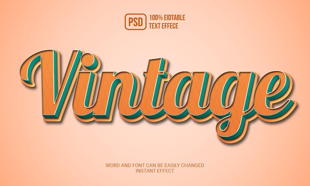 PSD effet de style de texte vintage