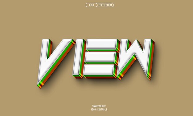 Effet de style de texte de vue psd libre
