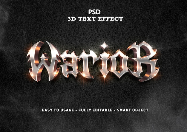 effet de style de texte warior 3d