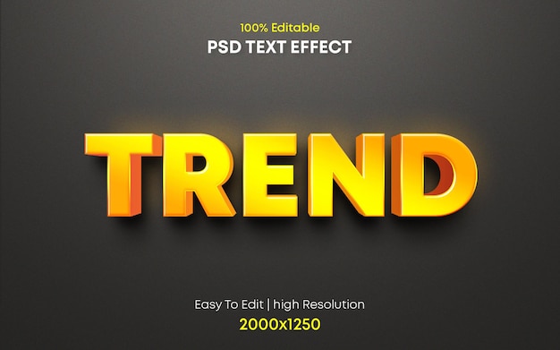 Effet de test Tendance 3D Psd