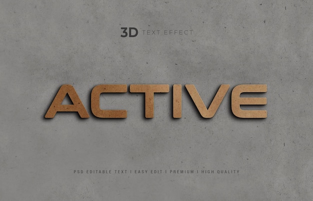 Effet de texte 3D actif
