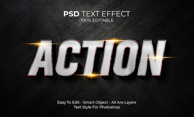 Effet de texte 3d d'action