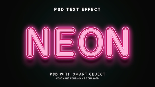 Effet de texte 3D au néon modifiable