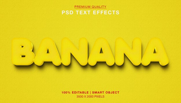 Effet de texte 3d banane