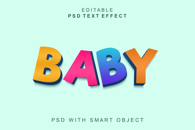 PSD effet de texte 3d bébé