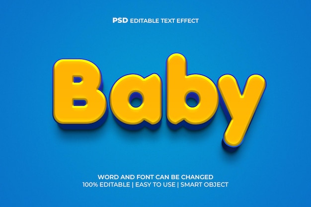 Effet de texte 3D bébé