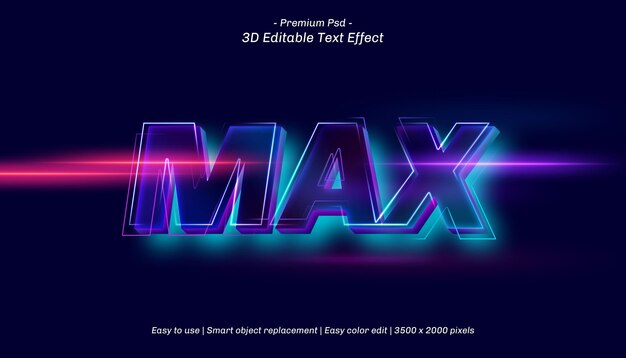 PSD effet de texte 3d bleu