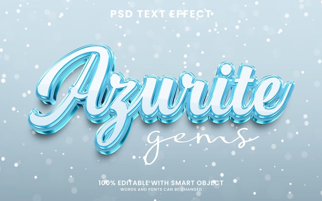 Effet De Texte 3d Brillant Azurite