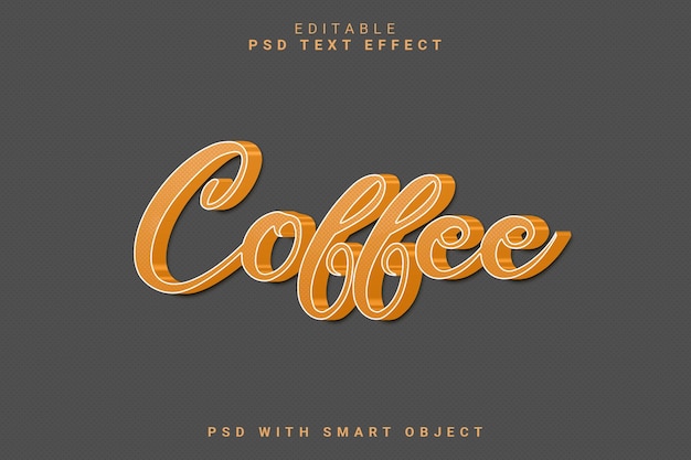 Effet de texte 3D café