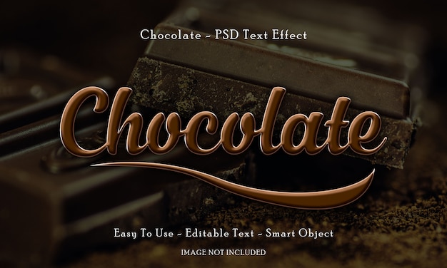 PSD effet de texte 3d chocolat
