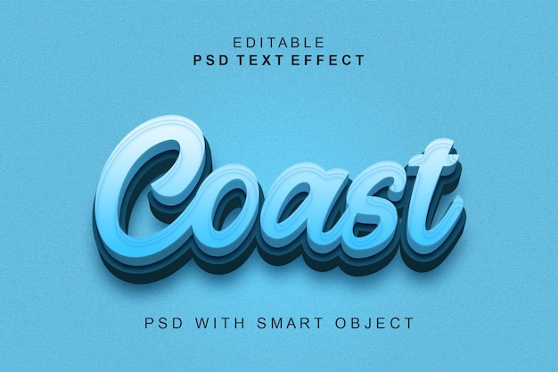 PSD effet de texte 3d de la côte