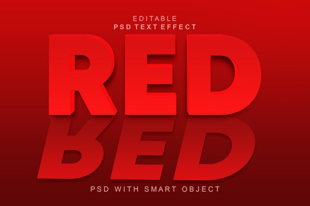 Effet de texte 3D de couleur rouge