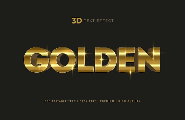 Effet de texte 3D doré