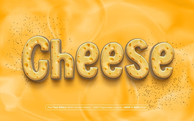 Effet de texte 3D du fromage PSD
