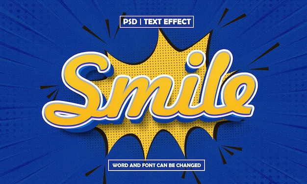 Effet de texte 3D du sourire