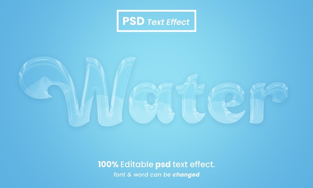 Effet De Texte 3d De L'eau Effet De Texte Psd Modifiable