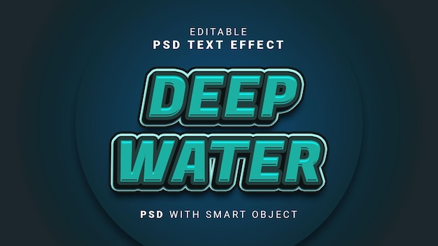 Effet De Texte 3d En Eau Profonde